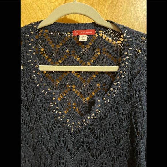 Navy blue plus size sweater - Picture 2 of 8
